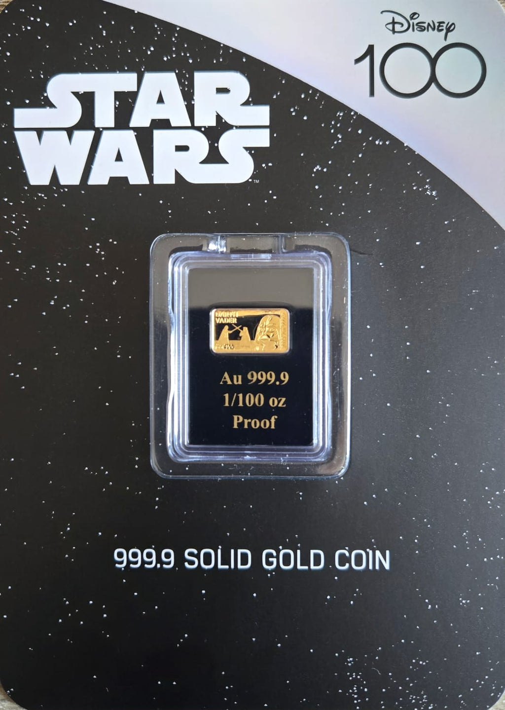 Darth Vader goudstaaf – Disney 100 jaar (1/100 oz)