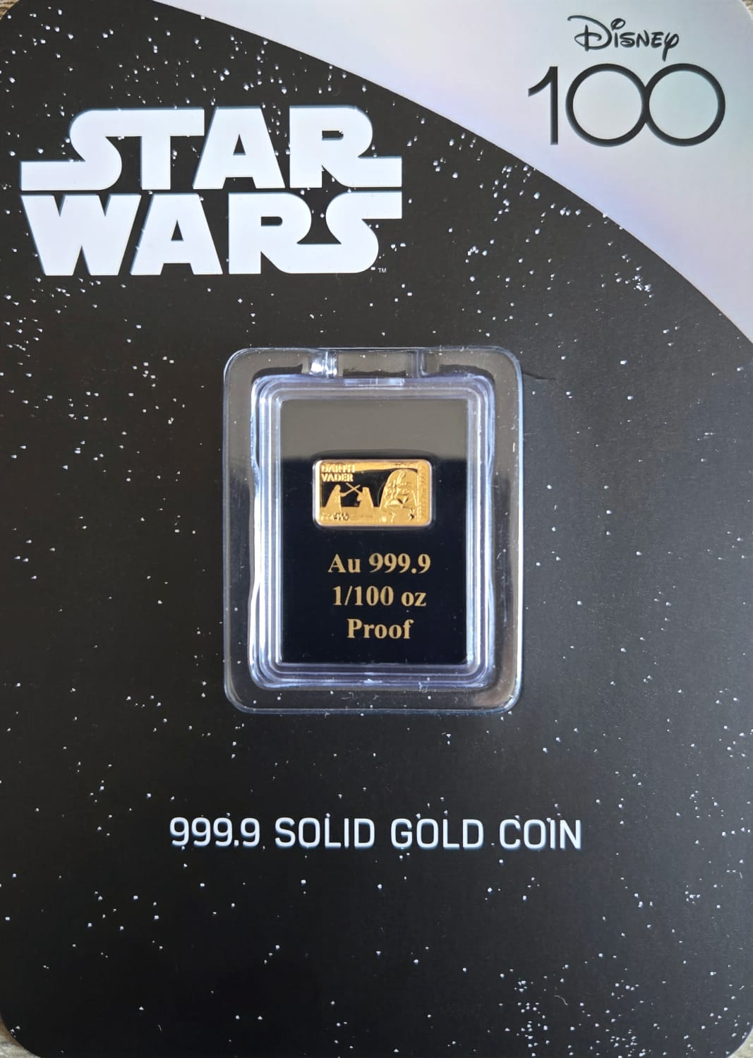 Darth Vader goudstaaf – Disney 100 jaar (1/100 oz)