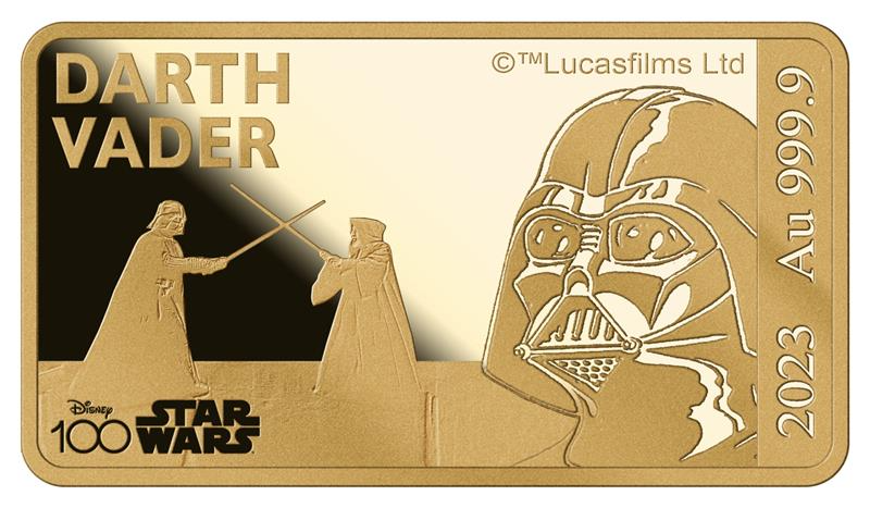 Darth Vader goudstaaf – Disney 100 jaar (1/100 oz)