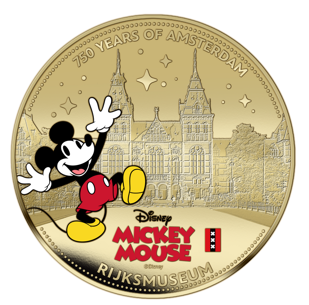 750 ans d'Amsterdam – Mickey Mouse – Coffret exclusif de pièces plaquées or