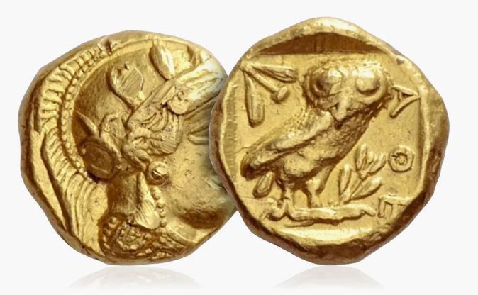 De uil van Athene – Wijsheid gegoten in goud