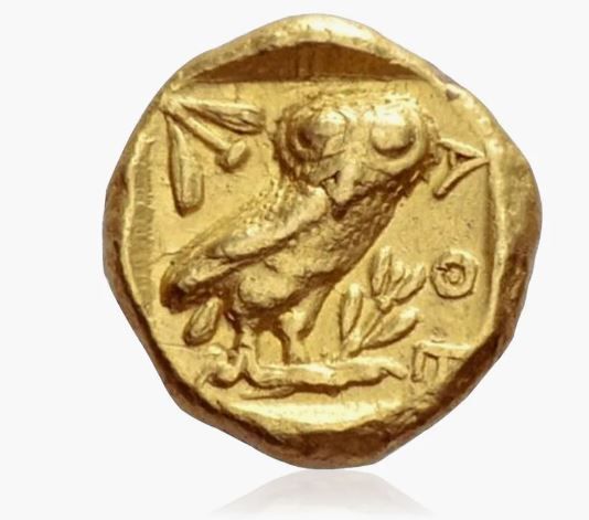 De uil van Athene – Wijsheid gegoten in goud